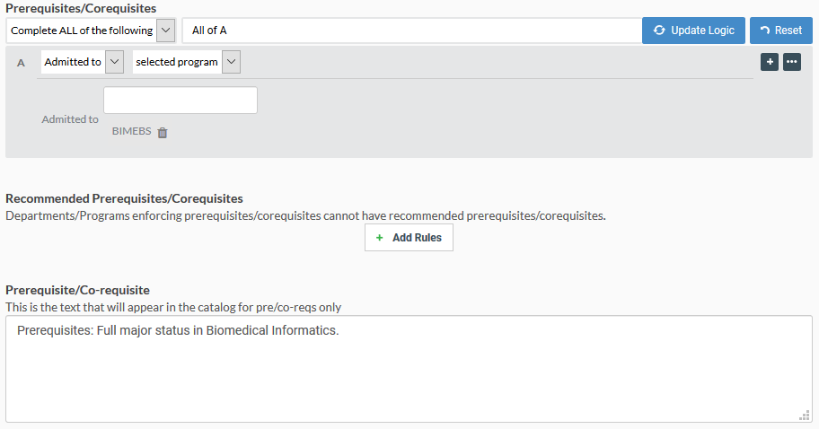 Image of Prerequisites: Full major status in Biomedical Informatics