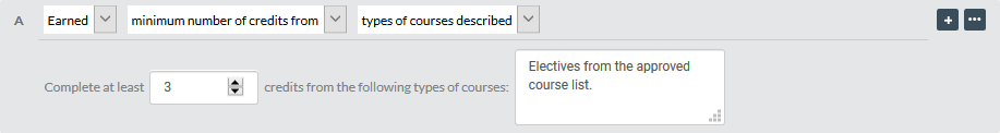 Image 2 of earned credits from the following types of courses (free form text)