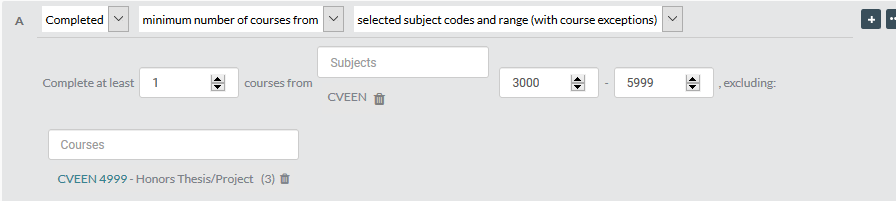 Image 2 of complete at least 1 course from subject range, excluding