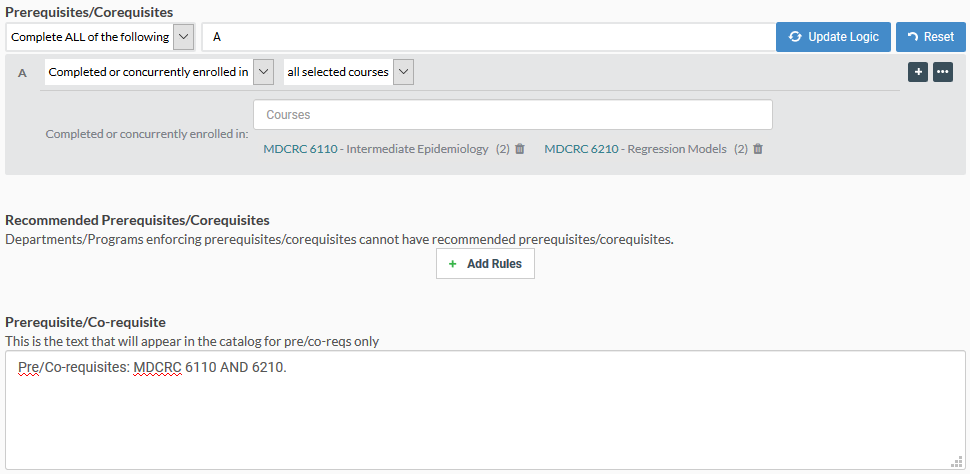 Image of Pre/Co-requisites: MDCRC 6110 AND 6210