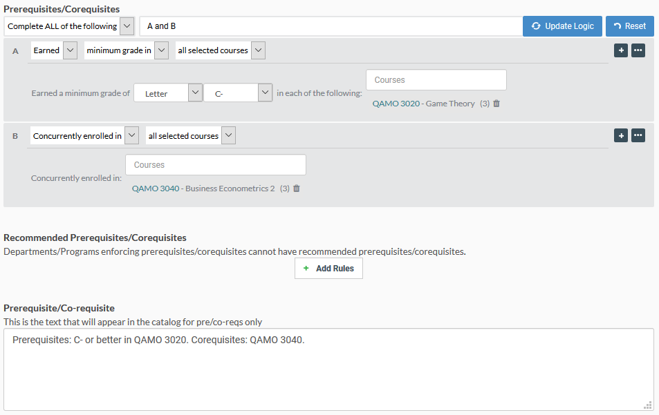 Image of Prerequisites: C- or better in QAMO 3020. Co-requisite: QAMO 3040