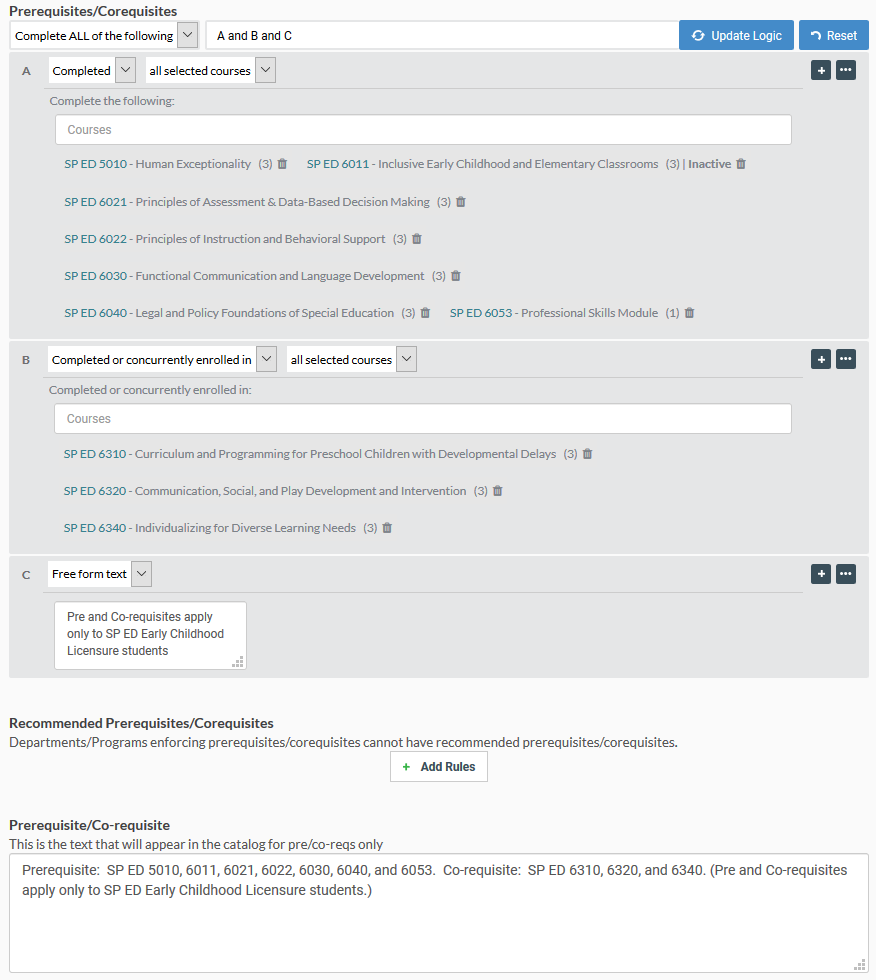 Image of Prerequisite: SP ED 5010, 6011, 6021, 6022, 6030, 6040, and 6053. Corequisite: SP ED 6310, 6320, and 6340. (Pre and Co-requisites apply only to SP ED Early Childhood Licensure students.)