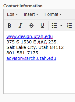 Image of the contact information text box.