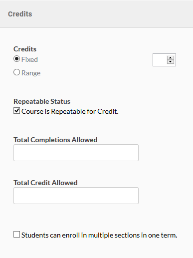 image of credit hour questions on the course proposal form