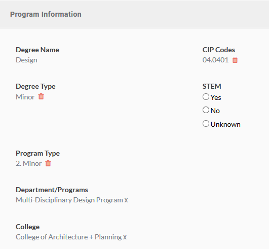 Image of program information