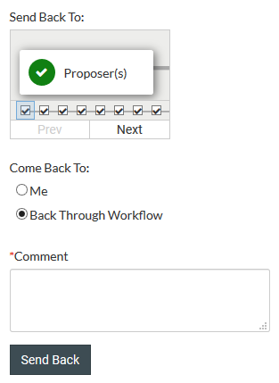 image of send back options on course proposal