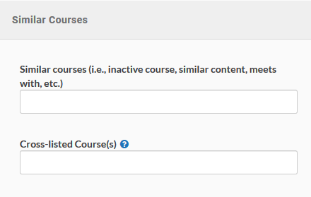 Image of similar course questions in course proposal form