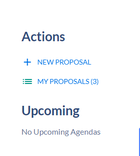 the actions available on the coursedog dashboard, focusing on the new proposal option